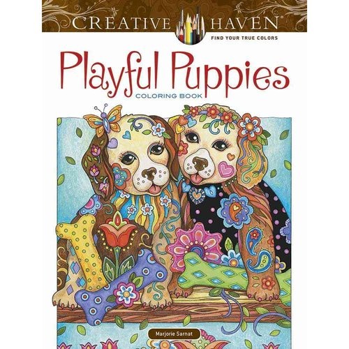 Sarnat Marjorie Creative Haven Playful Puppies Coloring Book 
