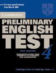 Cambridge ESOL Cambridge Preliminary English Test 4 Self-study Pack 